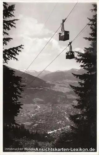 Innsbruck Panorama mit Nordkettenbahn Foto Ansichtskarte