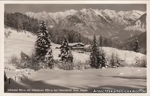 Oberstdorf Pension Schwand mit Nebelhorn Foto Ansichtska