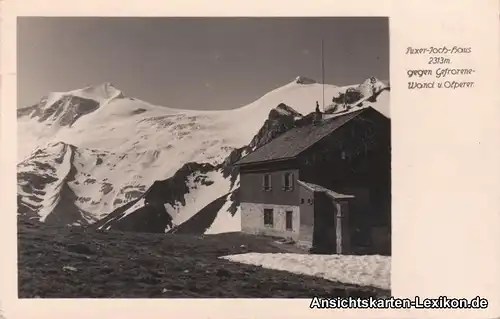 Foto Ansichtskarte Tuxer-Joch-Haus gegen Gefrorenewand u