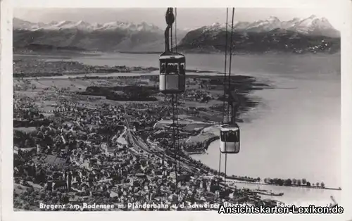 Foto Ansichtskarte Bregenz Blick auf die Stadt mit Seilb