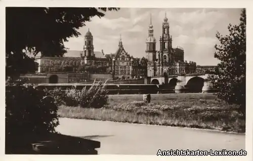 Ansichtskarte Dresden-Innere Altstadt Totalansicht 1953