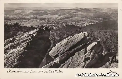 Ansichtskarte Zella-Mehlis Kaltenbrunner Stein und Blick