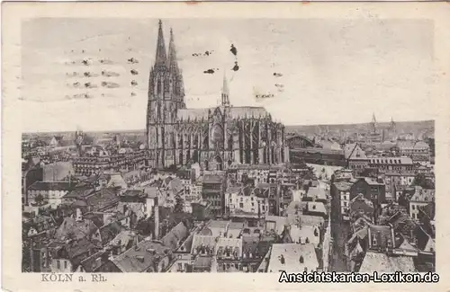 Ansichtskarte Köln Totalansicht mit Dom g1928