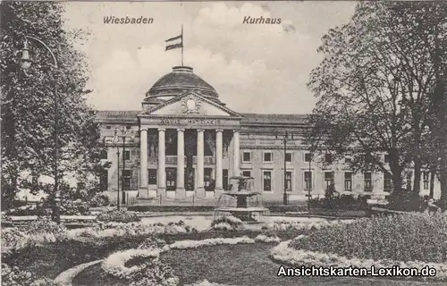 Ansichtskarte Wiesbaden Partie am Kurhaus g1908