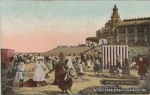 Ansichtskarte Oostende Ostende Strandleben und Kurhaus g