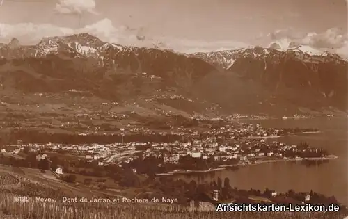 Foto Ansichtskarte Vevey Totalansicht Kanton Waadt g1920