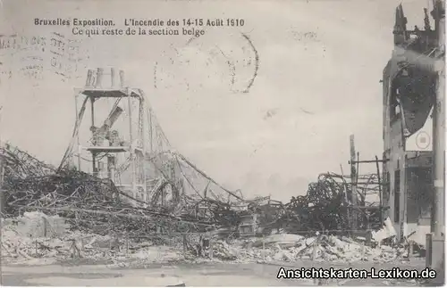 Brüssel Kermesse L´Incendie des 14-15 Aout 1910
