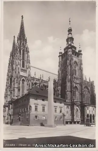 Foto Ansichtskarte Prag Partie  am Veitsdom c1937