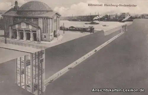 Ansichtskarte Hamburg St. Pauli - Steinwerder Elbtunnel 