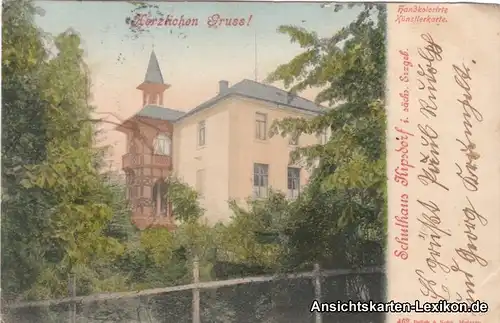 Altenberg (Sachsen)-Kipsdorf Schulhaus (Handkolorierte K