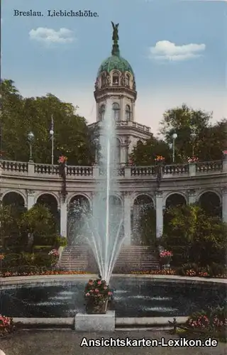 Ansichtskarte Breslau Liebichshöhe Wrocław c1918
