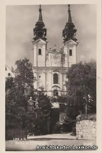 Foto Ansichtskarte Linz Kirche am Pöstlingberg 1928