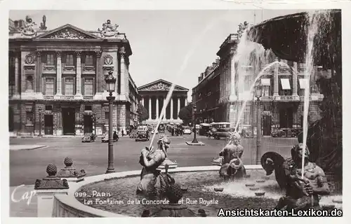 GPC Postcard Paris La Fontaines de la Concorde et Rue Ro