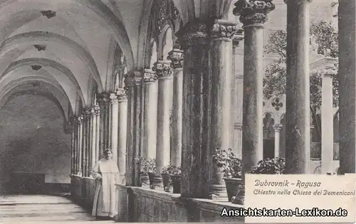 Postcard Dubrovnik Klostergang (Chiestro nella Chiesa de Postcard 1912