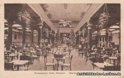 München Wintergarten Cafe, Theatinerstraße 16 Ansichtskarte 1925