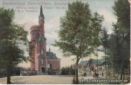 Karlsbad Stefanie-Warte und Restauration  Karlovy Vary 1913