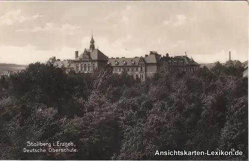 Ansichtskarte Stollberg (Erzgebirge) Deutsche Oberschule 1929