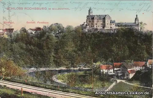 Ansichtskarte Lunzenau-Rochsburg Schloß Rittergut  Gasthof  b Chemnitz 1911