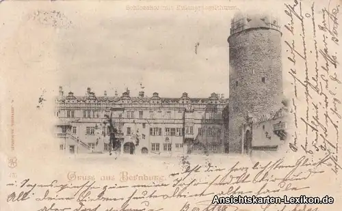 Bernburg (Saale) Schloß - Schloßhof Ansichtskarte g1897