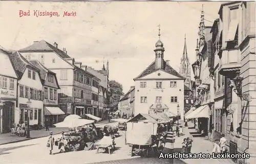 Ansichtskarte Bad Kissingen Markt - Markttreiben 1909