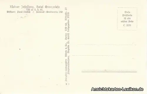 Brotterode Luftbild Ansichtskarte - kleiner Inselberg b 