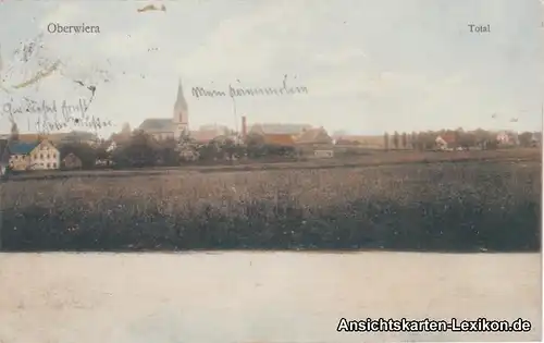 Ansichtskarte Oberwiera Totale mit Kirche 1921