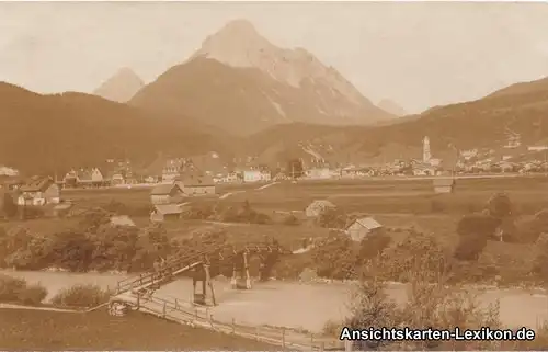 Mittenwald Panorama mit Isarbrücke