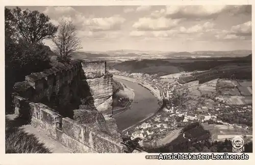 Königstein (Sächsische Schweiz) Blick von der Festung 1932 Walter Hahn:3022