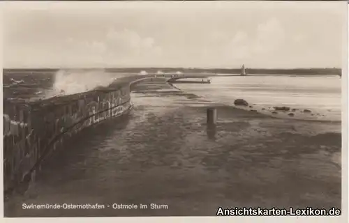 Osternothafen (Ostswine)-Swinemünde Warszów Świnoujście Ostmole bei Sturm 1930 
