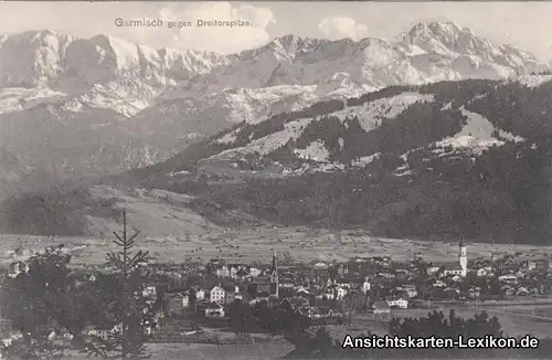 Ansichtskarte Garmisch-Partenkirchen gegen Dreitorspitze