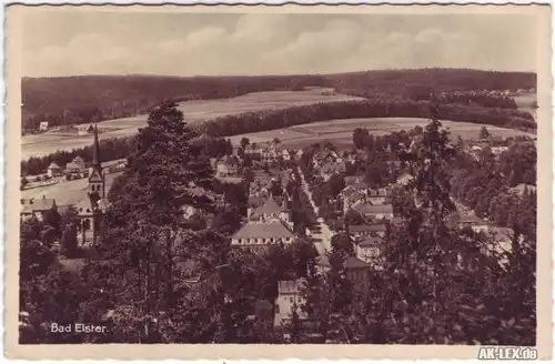 Foto ANsichtskarte Bad Elster Blick auf die Stadt Vogtla