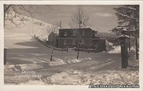 Geising Partie bei der Jugendherberge im Winter