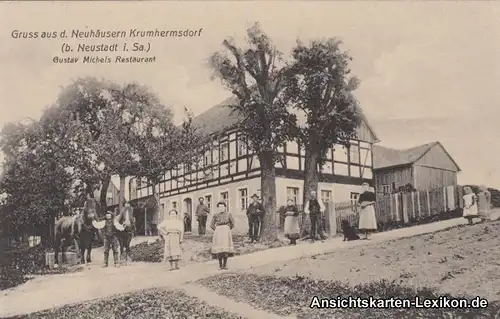 Ansichtskarte Neustadt  (Sachsen) Krumhermsdorf Partie a