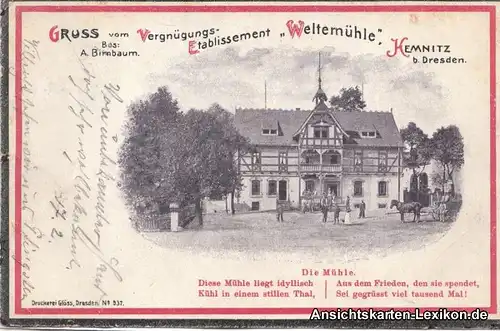 Dresden-Kemnitz Vergnügungsetablissement "Weltemühle