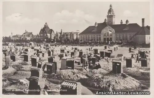 Swinemünde Strand mit Kurhaus