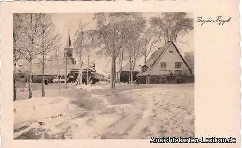 Sayda Straßenpartie im Winter