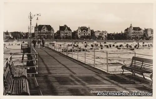 Swinemünde Blick von der Seebrücke auf die Strandvillen