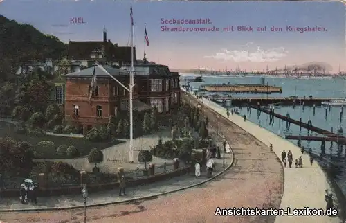 Kiel Seebadeanstalt: Strandpromenade mit Blick auf den K