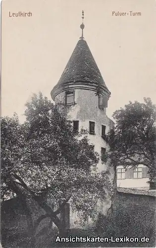 Ansichtskarte Leutkirch im Allgäu Partie am Pulverturm 1