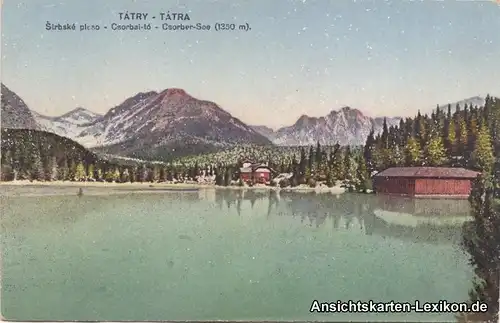 Vysoké Tatry-Tschirmer See Csober See mit Hütte