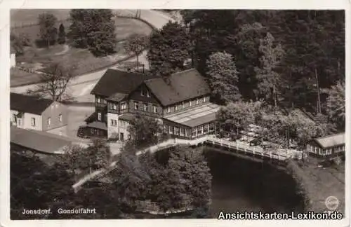 Ansichtskarte Jonsdorf Blick auf das Hotel-Kurhaus Gondelfahrt 1932 