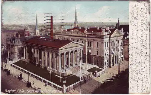 Postcard Ansichtskarte Dayton (Ohio) Court House & Count