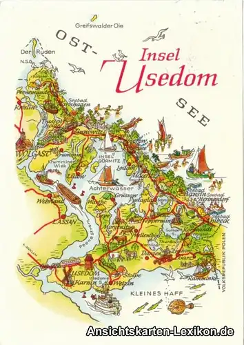 Kölpinsee (Usedom) Insel Usedom: Karte 1986