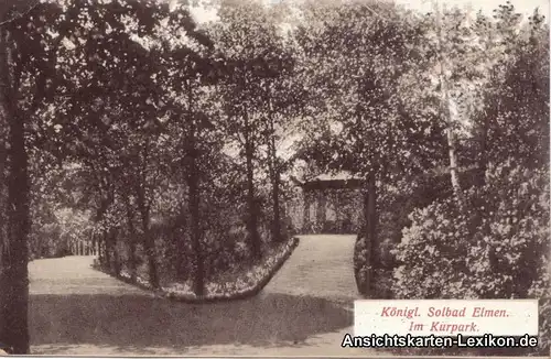 Ansichtskarte Elmen Partie im Kurpark 1912
