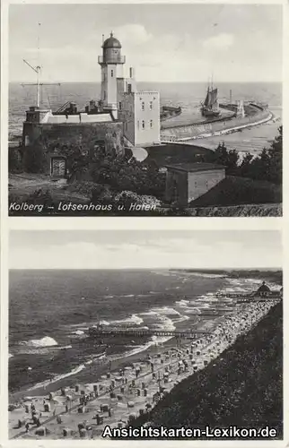 Kolberg 2 Bild: Lotsenhaus - Hafen und Strand mit Famili