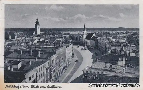 Mühldorf am Inn Blick vom Stadturm - Straße