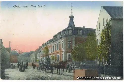 Priestewitz Straßenpartie und Kutsche