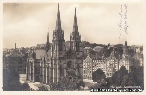 Stuttgart Partie an der Marienkirche Foto Ansichtskarte 