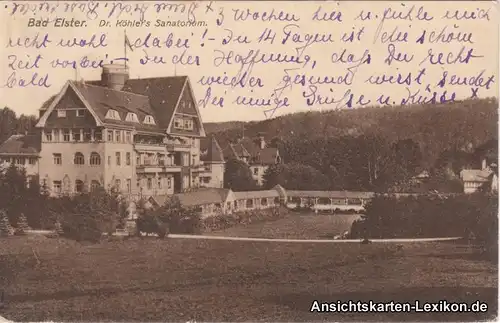 Bad Elster Köhlers Sanatorium Ansichtskarte b Adorf Plau