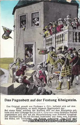 Königstein (Sächs. Schw.) Künstler AK: Das Pagenbett auf